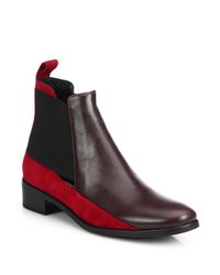 See By Chloé | Purple Garvin Leather & Suede Ankle Boots | Lyst