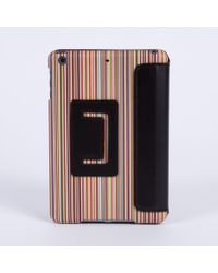 Paul Smith | Black Signature Stripe Print Leather Ipad Mini Case for Men | Lyst