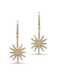 Anne Sisteron - 18kt Yellow Gold Diamond Nouveau Starburst Earrings - Lyst