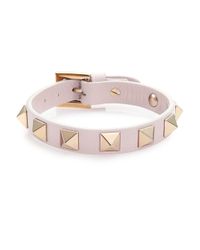 Valentino | Pink Rockstud Small Leather Bracelet | Lyst