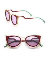 Fendi | Purple Zig-zag 49mm Cat Eye Sunglasses | Lyst