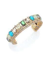 Alexis Bittar | Metallic Elements Howlite, Black Mother-of-pearl & Crystal Lace Cuff Bracelet | Lyst