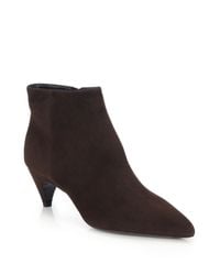 Prada | Brown Suede Point-toe Booties | Lyst