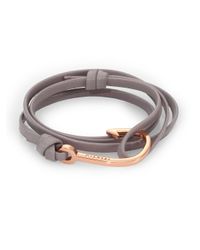 Miansai | Gray Rose Goldtone Hook Leather Bracelet | Lyst