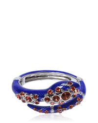 Roberto Cavalli | Blue Snake Bracelet With Swarovski Crystals | Lyst