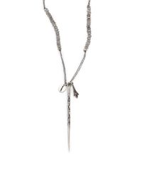 Chan Luu | Metallic Mystic Labradorite, Champagne Diamond & Sterling Silver Spear Pendant Necklace | Lyst