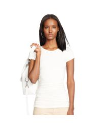 Ralph Lauren Black Label | White Shirred Julia Tee | Lyst