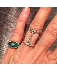 Anne Sisteron - Multicolor 14kt Yellow Gold Blue Topaz Diamond Evil Eye Ring - Lyst