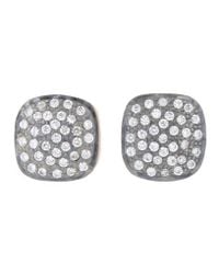 Kevia - Metallic Pave Cushion Earrings - Lyst