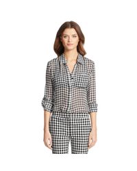Diane von Furstenberg | Black Lorelei Two Printed Chiffon Blouse | Lyst