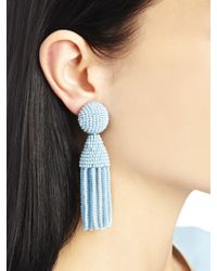 Oscar de la Renta | Pink Classic Short Tassel Earrings | Lyst