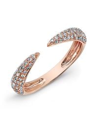 Anne Sisteron - 14kt Rose Gold Diamond Horn Pinkie Ring - Lyst