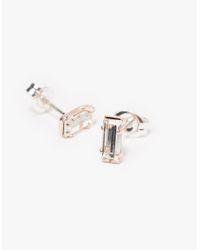 Bing Bang | Pink Tiny Baguette Studs | Lyst