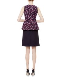 Mother Of Pearl | Blue Foliage Print Peplum Top | Lyst