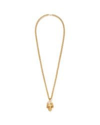 Alexander McQueen | Metallic Mask Skull Pendant Necklace | Lyst