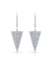 Anne Sisteron | 14kt White Gold Diamond Triangle Earrings | Lyst