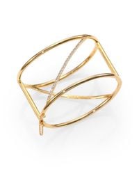 Elizabeth and James | Metallic Velde PavÉ White Topaz Cuff Bracelet | Lyst
