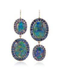 Andrea Fohrman | Unique Oval Australian Opal and Blue Sapphire Earrings | Lyst