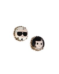 Bijoux De Famille | Metallic Dress Me Coco And Karl Stud Earrings | Lyst