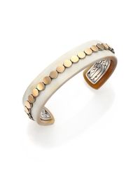 John Hardy | Metallic Dot Buffalo Horn, 18K Yellow Gold & Sterling Silver Slim Cuff Bracelet | Lyst