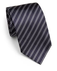 Armani | Gray Striped Silk Tie for Men | Lyst