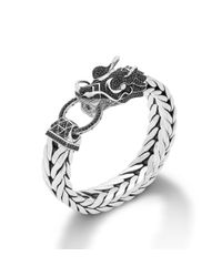 John Hardy | Black Dragon Head Bracelet On Extra-Large Rectangular Chain for Men | Lyst