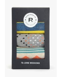 7 For All Mankind | Richer Poorer The Long Weekend 3-pack Sock Set In Yellow | Lyst