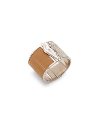 Diane von Furstenberg | Metallic Frankie Wide Hinged Bangle Bracelet | Lyst