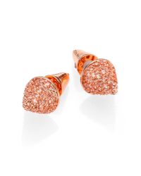 Eddie Borgo | Pink PavÉ Crystal Cone Stud Earrings/Rose Goldtone | Lyst