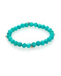 Ginette NY | Blue Fallen Sky Turquoise & 18k Rose Gold Beaded Stretch Bracelet | Lyst