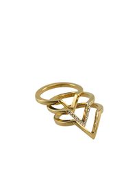 Rebecca Minkoff | Metallic V Stack Ring | Lyst