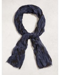 John Varvatos | Blue Crinkled Camo Scarf for Men | Lyst