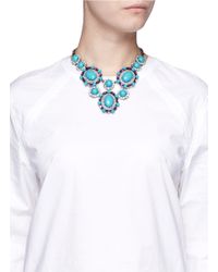 Kenneth Jay Lane | Blue Crystal Pavé Strass Drop Necklace | Lyst