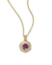 Ippolita | Metallic Lollipop Dark Amethyst, Diamond & 18k Yellow Gold Mini Pendant Necklace | Lyst