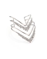 Alexis Bittar | Metallic Miss Havisham Multi-tiered Crystal Chevron Cuff Bracelet | Lyst