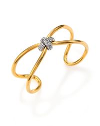Giles & Brother | Metallic Pavé Crystal Skinny X Knot Bracelet | Lyst