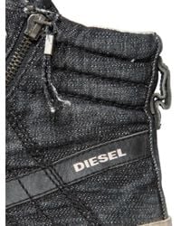 DIESEL | Black Denim High Top Sneakers | Lyst
