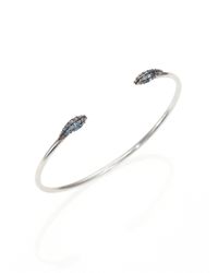 Alexis Bittar Fine | Metallic Silver Lake Marquis Grey Diamond, Sapphire And Sterling Silver Bracelet | Lyst