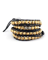 Anne Sisteron - Metallic Large Pyrite Bead Wrap Bracelet - Lyst