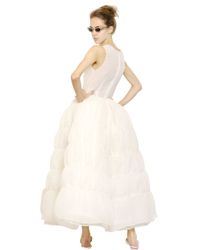 Rochas | White Embroidered Silk Organza Long Dress | Lyst