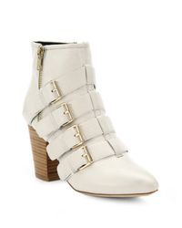 Rebecca Minkoff | Natural Audrey Buckled Leather Booties | Lyst