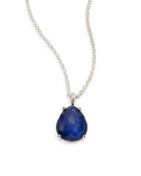 Ippolita | Blue Wonderland Midnight Mother-of-pearl, Clear Quartz & Sterling Silver Pear Pendant Necklace | Lyst