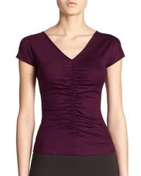Akris Punto | Purple Ruched Jersey Top | Lyst