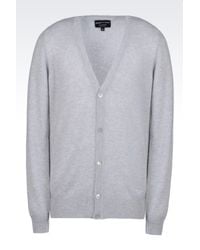 Emporio Armani | Gray Cashmere Cardigan for Men | Lyst