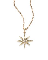 Mizuki | Metallic Pave Diamond Star Pendant Necklace | Lyst