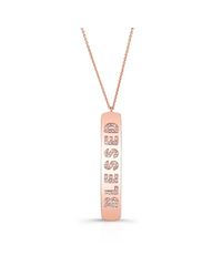 Anne Sisteron - Pink 14kt Rose Gold Diamond Blessed Tag Necklace - Lyst