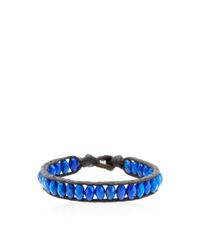 Me&Ro | Blue Single Wrap Barrel Bracelet in Lapis | Lyst