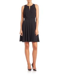 MICHAEL Michael Kors | Black Pleated A-line Dress | Lyst