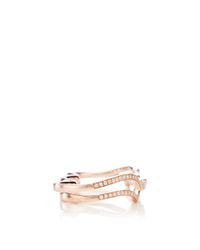 Joelle Jewellery | Metallic 18K Pink Gold Crystal Four Finger Ring | Lyst
