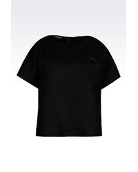 Emporio Armani | Black Short-sleeved Top | Lyst